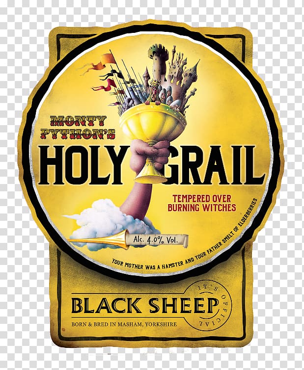 Black Sheep Brewery Beer Cask ale Black Knight, holy grail transparent background PNG clipart