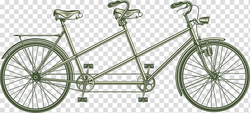 Tandem bicycle Cycling Illustration, Retro tandem bicycle transparent background PNG clipart