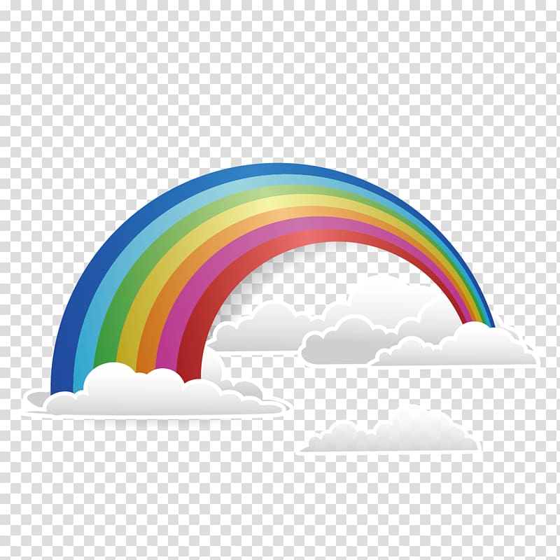 rainbow and clouds , Rainbow Cloud iridescence, Rainbow and clouds transparent background PNG clipart