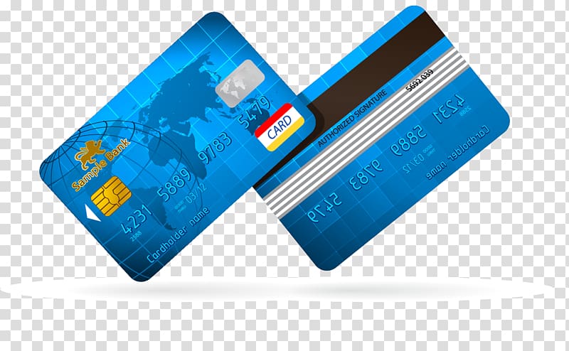 two blue magstripe cards illustration, Credit card Debit card Bank SBI Cards, Credit card bank card material, transparent background PNG clipart