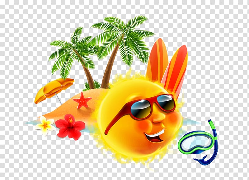 Summer vacation Holiday Illustration, Beach style transparent background PNG clipart