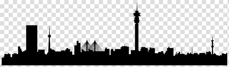 Johannesburg Skyline Silhouette Cityscape, Silhouette transparent background PNG clipart