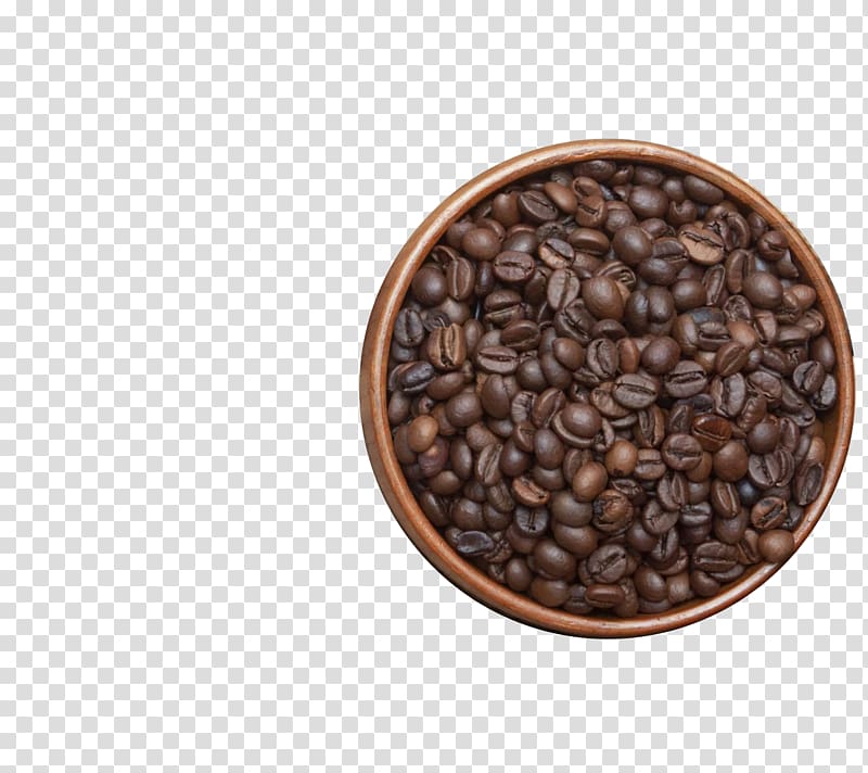 Single-origin coffee Espresso Cafe Iced coffee, A bowl of coffee beans transparent background PNG clipart