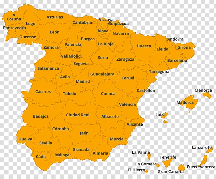 Provinces of Spain Map , map transparent background PNG clipart