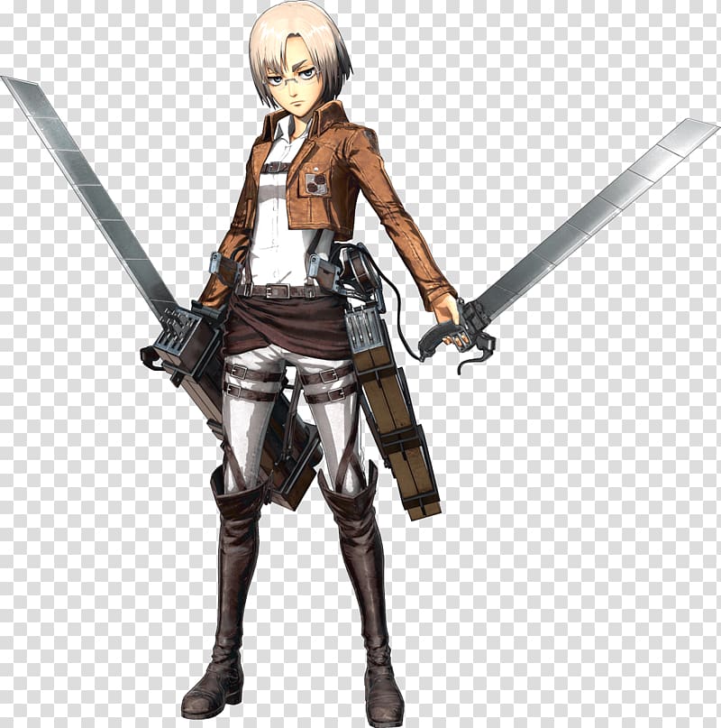 Fictional male character holding two swords art, A.O.T.: Wings of Freedom  Grand Theft Auto: San Andreas Eren Yeager Mikasa Ackermann PlayStation 4,  Ataque Alos Titanes Free transparent background PNG clipart