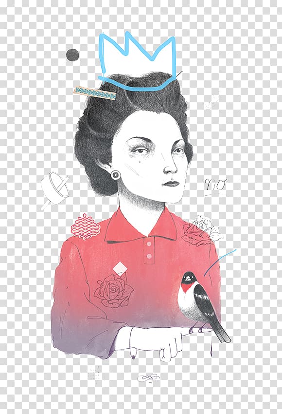 Portrait Illustrator Behance Illustration, Hand-painted portrait of Queen serious transparent background PNG clipart