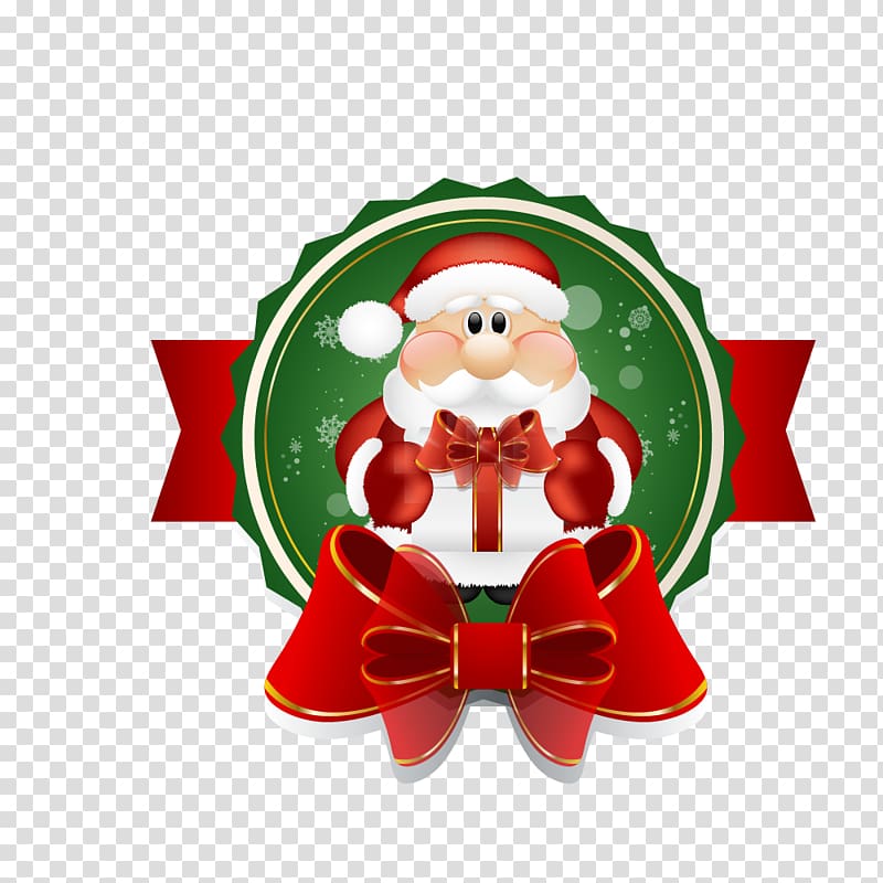 Santa Claus Christmas Gift, Christmas day old label transparent background PNG clipart