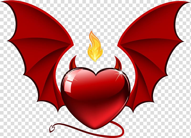 Valentine\'s Day Devil Heart, hell transparent background PNG clipart