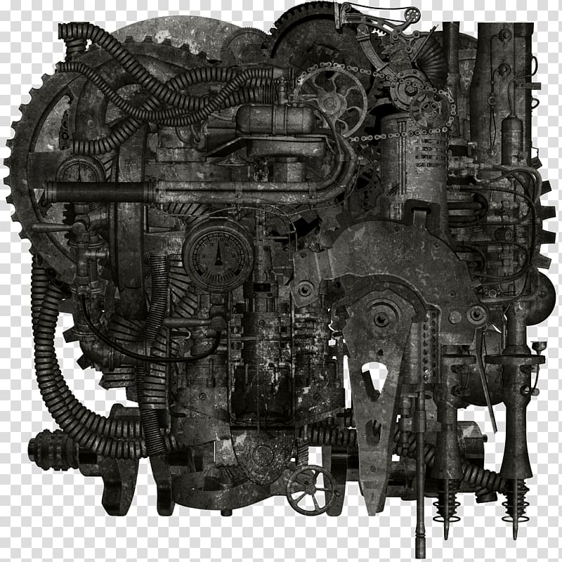 black vehicle engine illustration, Industrial Revolution Steam engine Steampunk, Diablo Machinery Industrial Revolution steampunk steam engine transparent background PNG clipart
