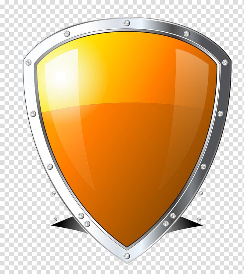 Shield Computer security Touchscreen, Orange shield transparent background PNG clipart