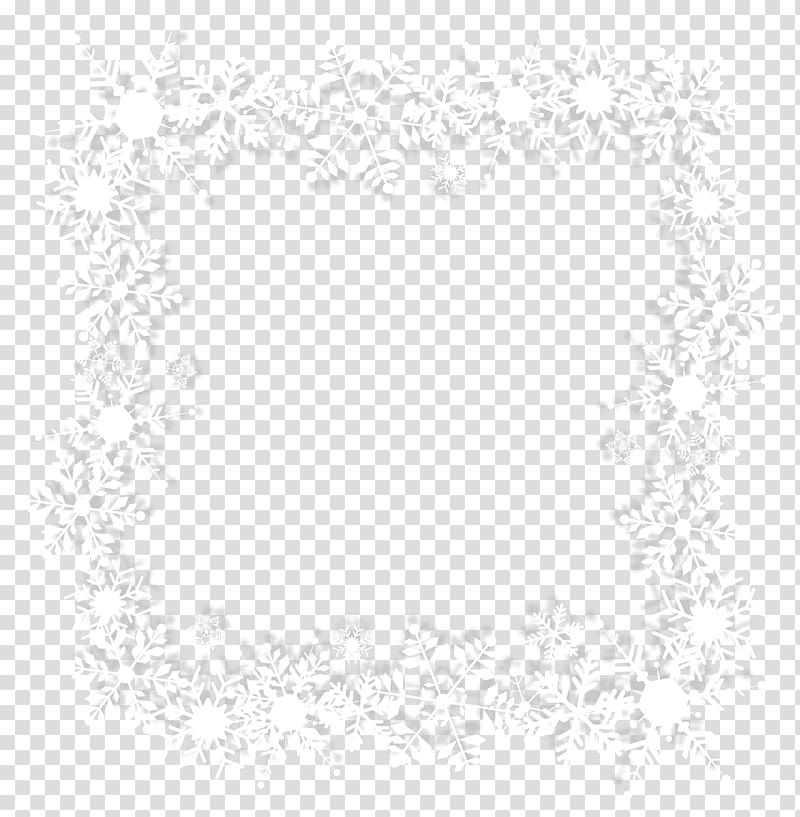 white snowflake border transparent background PNG clipart