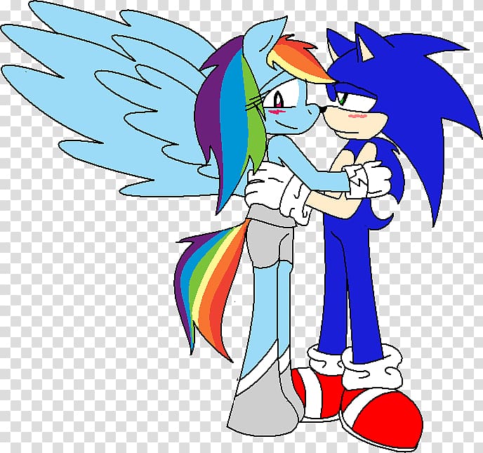 Rainbow Dash Kissing Sonic