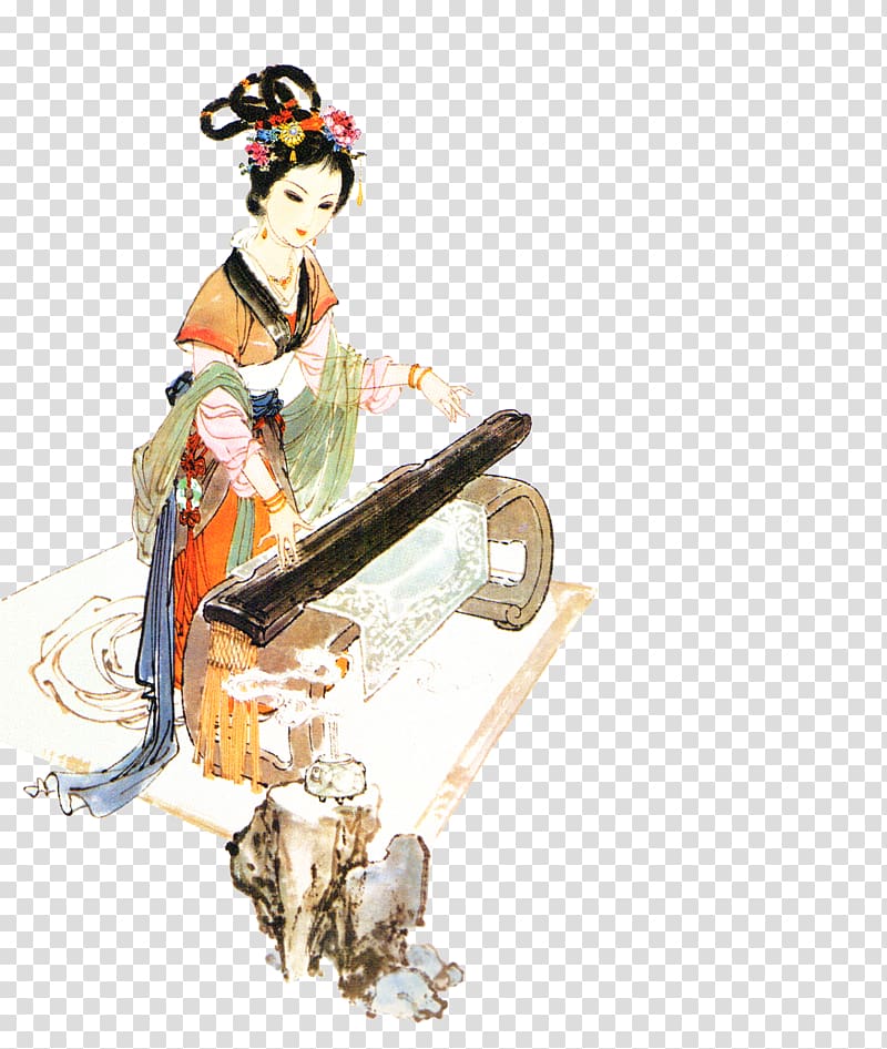 Chinese painting Painter Gongbi Four arts, Painting four beautiful map transparent background PNG clipart