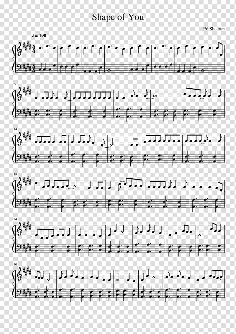 Shape of You Sheet Music Song MuseScore, VISIT AGAIN transparent background PNG clipart