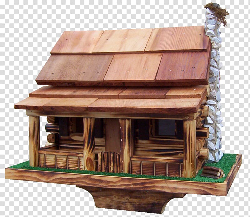 Bird Feeders Log cabin Nest box House, cabin transparent background PNG clipart