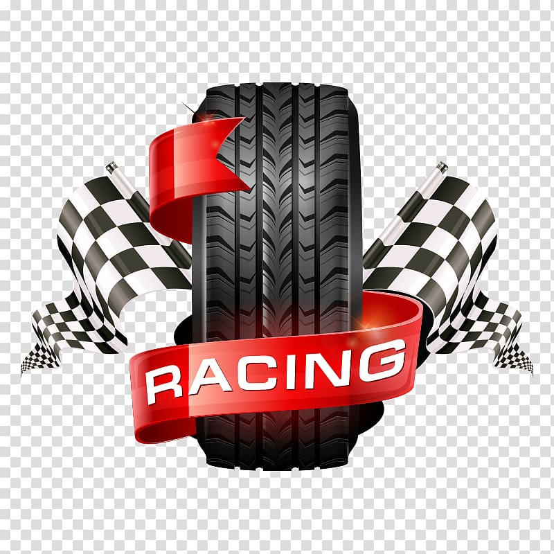 vehicle tire with red ribbon racing text and two checked flags , 2017 IndyCar Series 2017 Bommarito Automotive Group 500 Indianapolis 500 Indianapolis Motor Speedway, Black racing tires transparent background PNG clipart