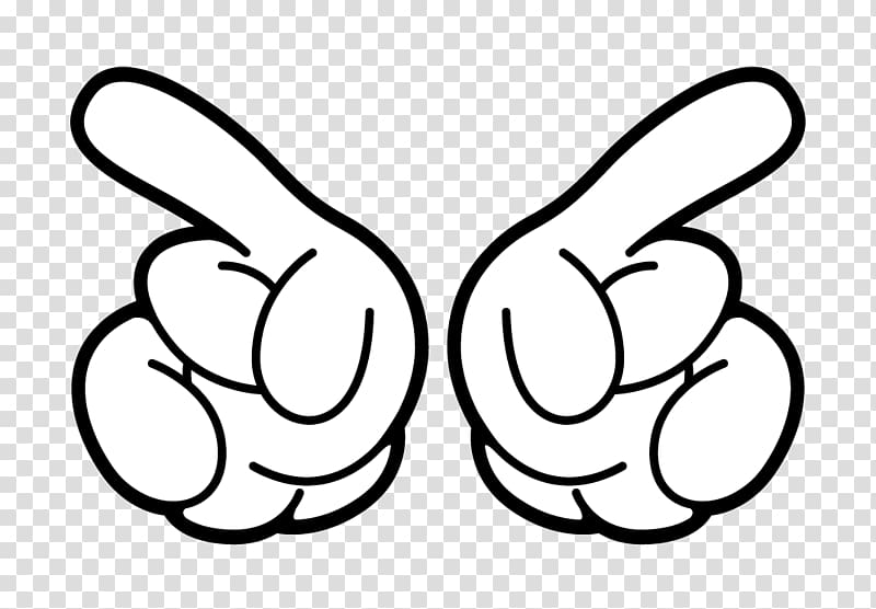 two white hands illustration, Two Mickey's Hands transparent background PNG clipart