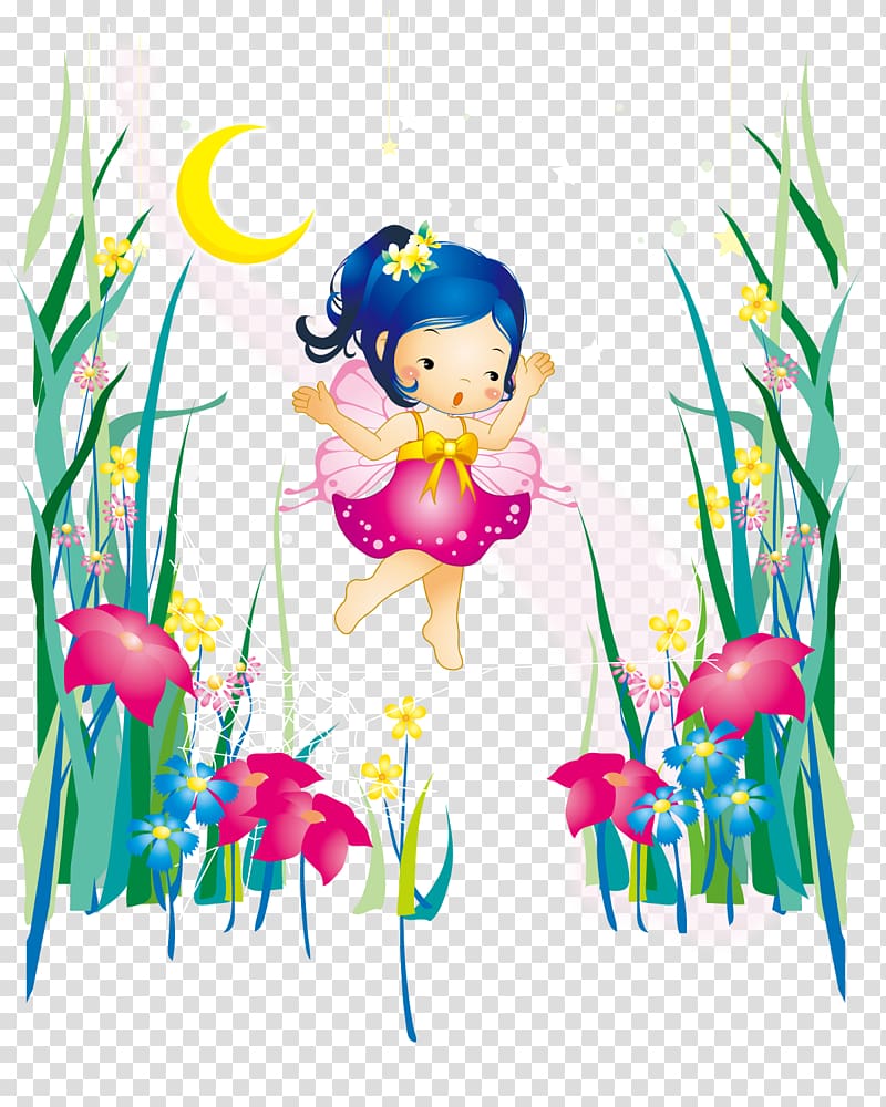 , Cute flower fairy transparent background PNG clipart