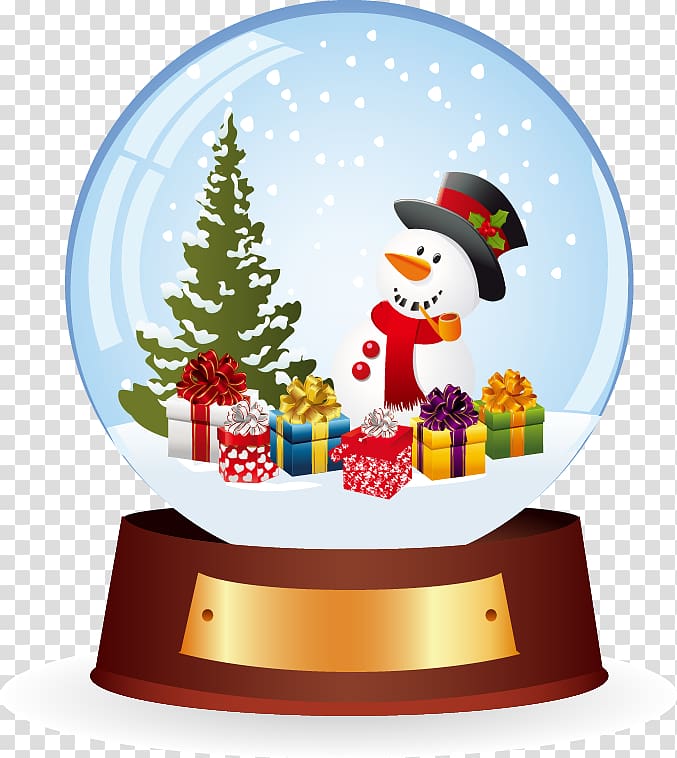 Santa Claus Christmas gift Snowman, Blue Ball Snowman Christmas gift transparent background PNG clipart