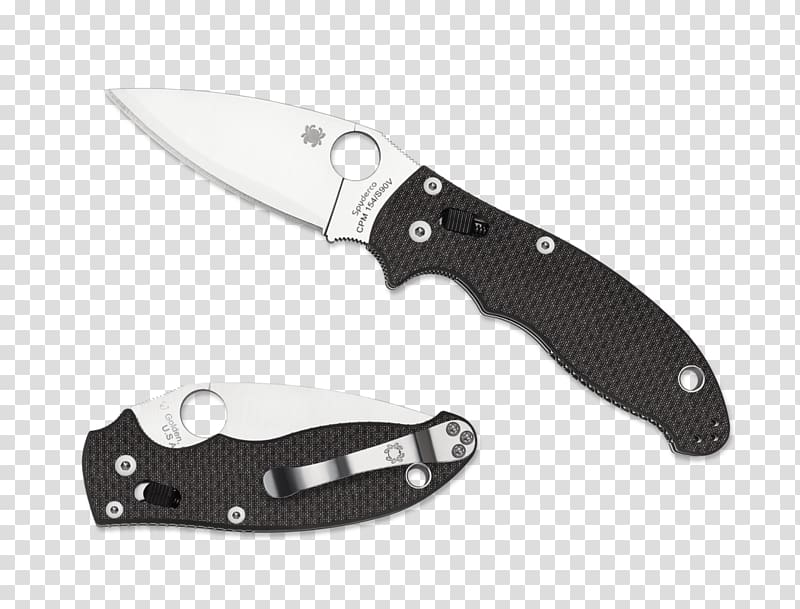 Pocketknife Spyderco CPM S30V steel 154CM, knife transparent background PNG clipart