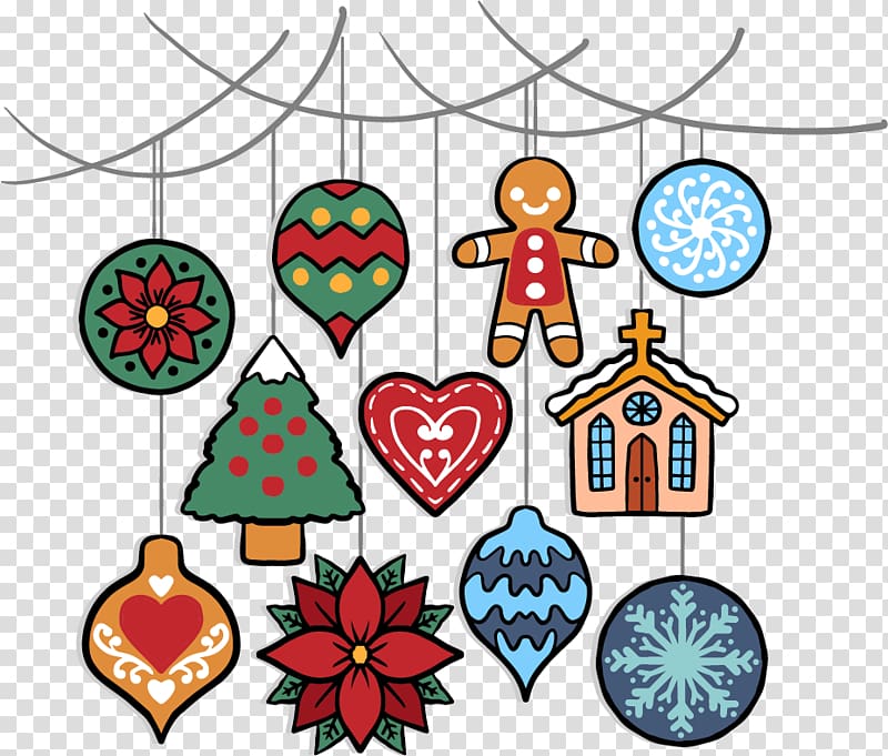Christmas ornament Christmas tree , Cute Christmas ornaments element transparent background PNG clipart
