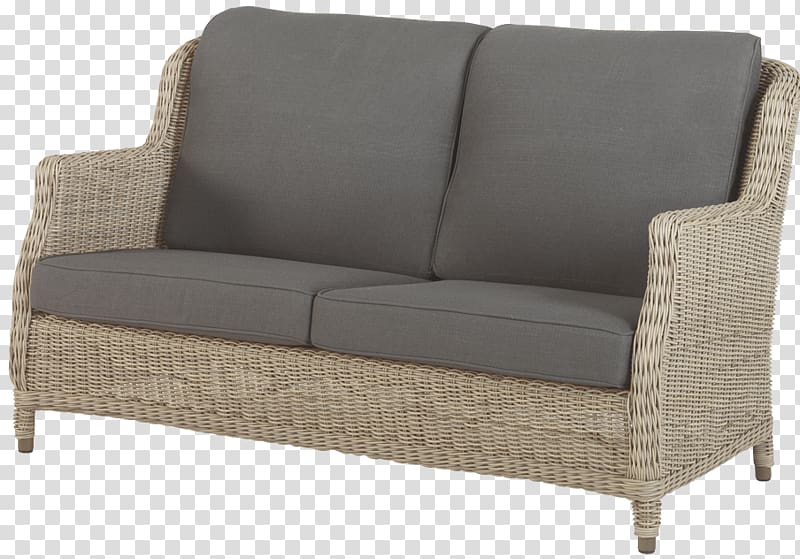 Garden furniture Polyrattan Couch, chair transparent background PNG clipart