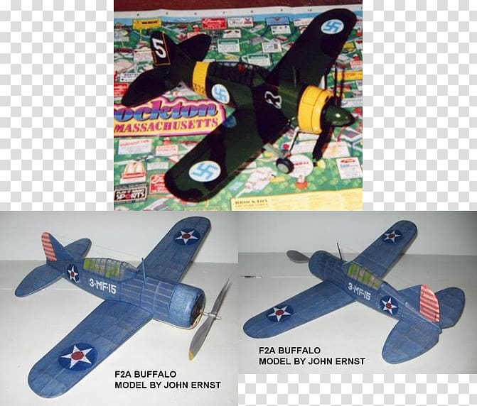 Model aircraft Brewster F2A Buffalo Grumman F4F Wildcat Grumman F6F Hellcat, aircraft transparent background PNG clipart