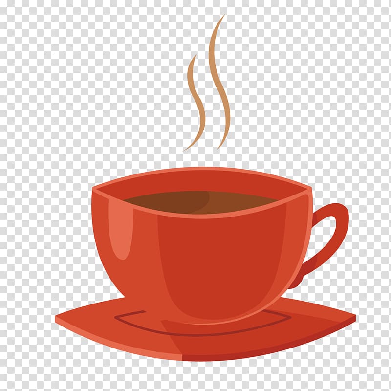 Coffee cup, red cup of coffee transparent background PNG clipart