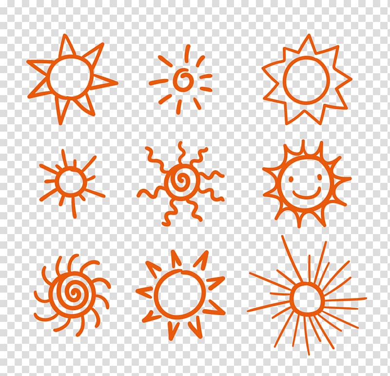 Stick figure Graphic design Icon, Hand-painted sun transparent background PNG clipart