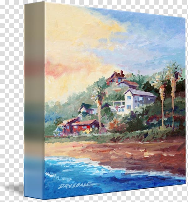 Watercolor painting Crystal Cove State Park Gallery wrap, painting transparent background PNG clipart