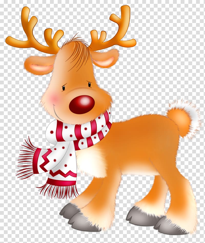Rudolph Santa Claus's reindeer Christmas , Rudolph , reindeer digital illustration transparent background PNG clipart