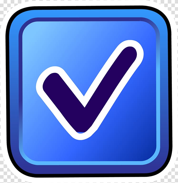 Check mark Computer Icons Blue , Blue Check Mark transparent background PNG clipart