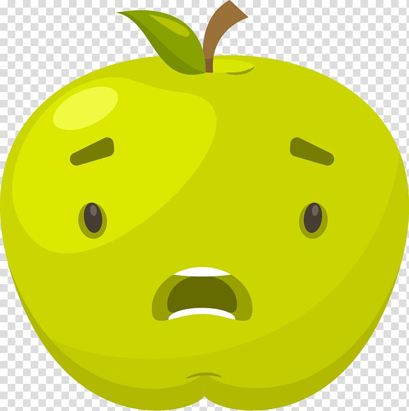Apple Sticker , Green apple expression transparent background PNG clipart