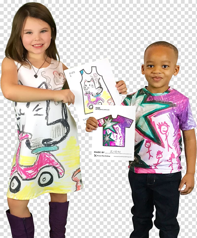 The dress Children\'s clothing Designer, colorful fashion gift voucher transparent background PNG clipart