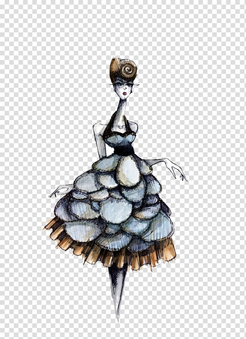 Fashion Drawing Sketch, Wearing a pompon cartoon woman transparent background PNG clipart
