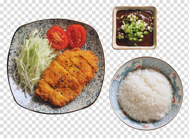 Menchi-katsu Tonkatsu Korokke Bento Karaage, The sauce fried chicken to plain white rice transparent background PNG clipart