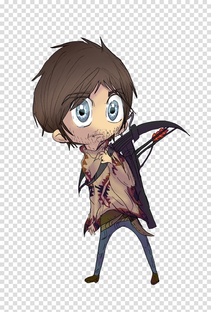 Daryl Dixon Merle Dixon Anime Chibi Drawing, the walking dead transparent background PNG clipart