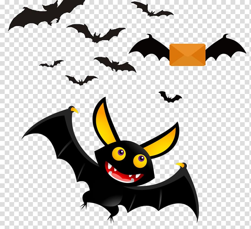 Vampire bat Flight , A group of bats transparent background PNG clipart.