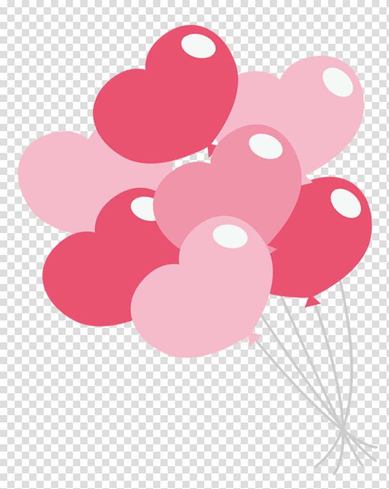 pink cartoon heart balloon decorative pattern transparent background PNG clipart
