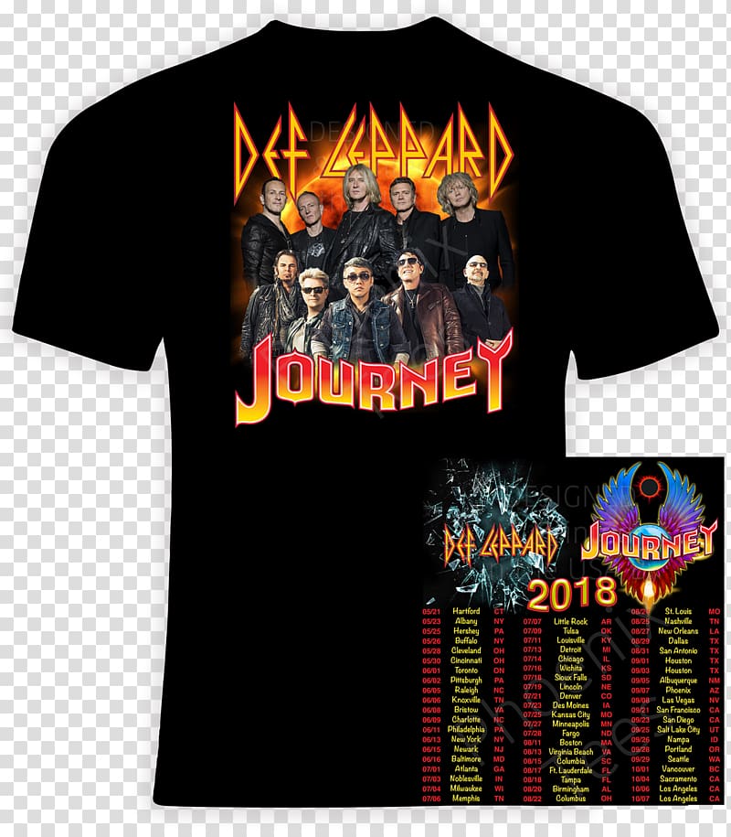 Def Leppard & Journey 2018 Tour T-shirt Journey and Def Leppard Concert, def leppard transparent background PNG clipart