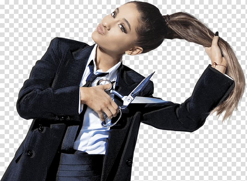 woman holding hear hair, Ariana Grande Hair transparent background PNG clipart