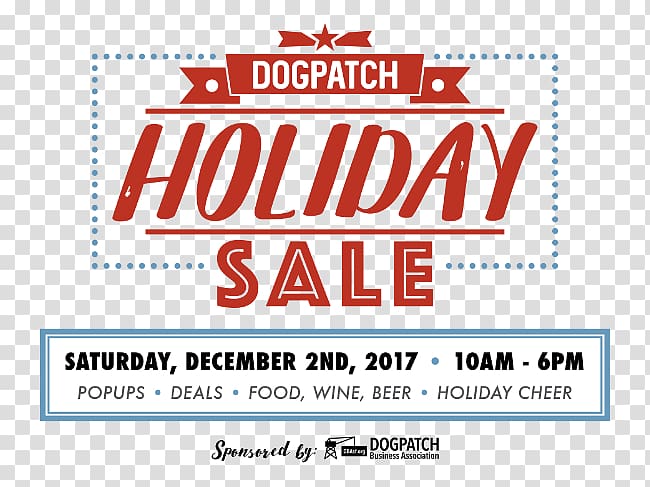 Dogpatch Warehouse Sale Sales Holiday Block party, Christmas Sale Banners transparent background PNG clipart