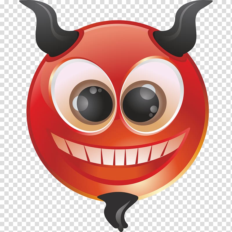 Cartoon Character Fruit, devil smiley transparent background PNG clipart
