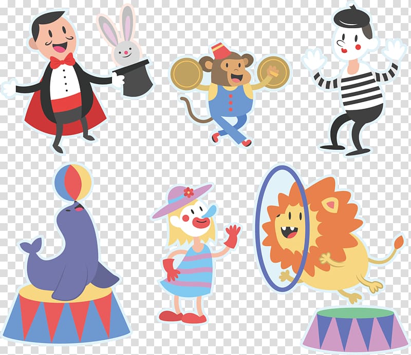 Performance Circus Illustration, painted circus transparent background PNG clipart