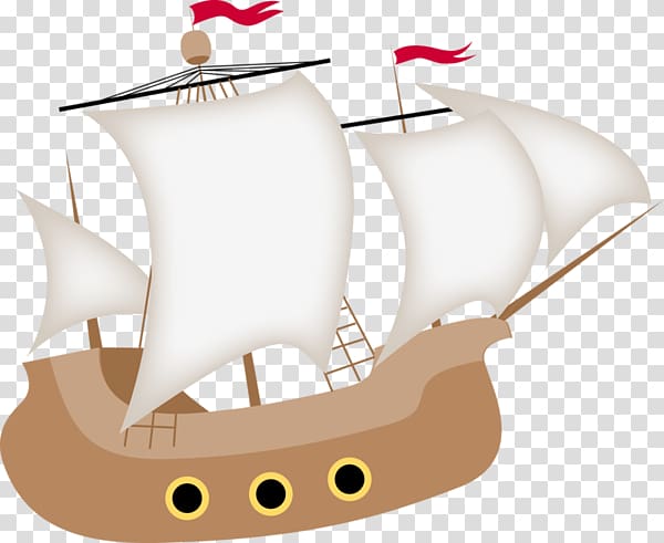 brown and white sail ship art, Piracy Boat , Cartoon pirate ship transparent background PNG clipart