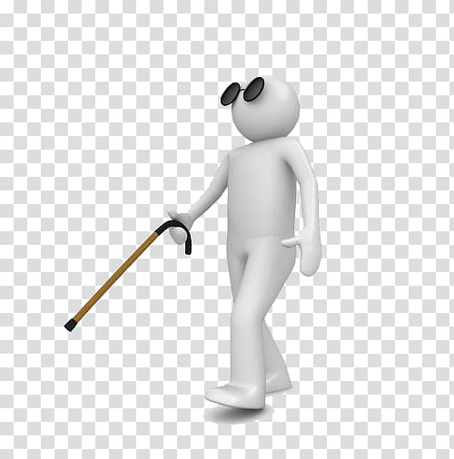 man holding walking cane illustration, Walking stick illustration , A man walking with a blind stick transparent background PNG clipart
