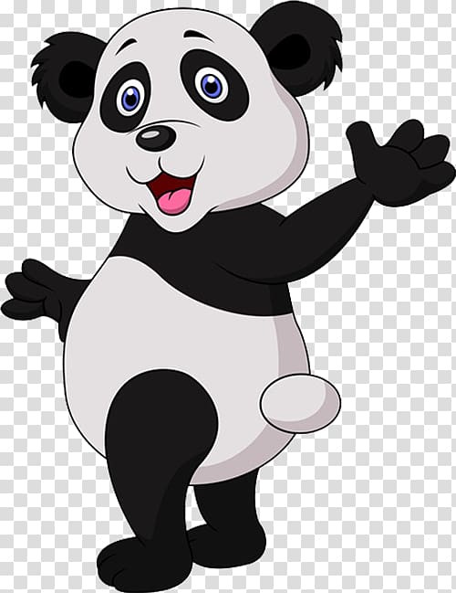 Giant panda Cartoon , Hello panda! transparent background PNG clipart
