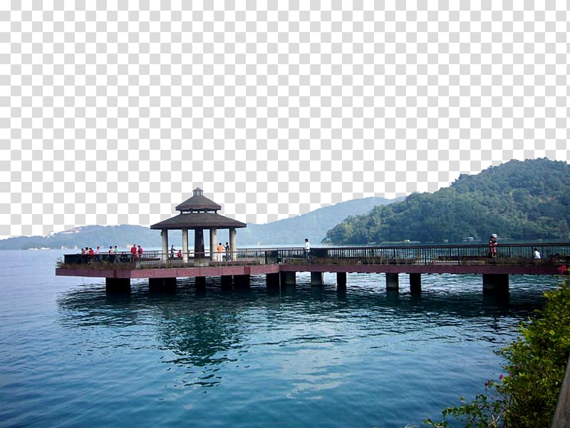 Sun Moon Lake Xiamen Alishan National Scenic Area u4f0au9054u90b5 Lijiang, ita thao pier pavilion transparent background PNG clipart