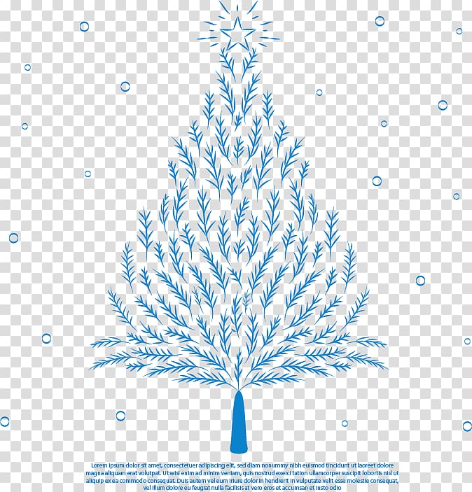 Spruce Christmas tree Drawing, Romantic hand-painted blue Christmas tree transparent background PNG clipart
