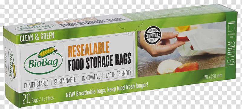 Organic food Plastic bag Bin bag Resealable packaging, food storage transparent background PNG clipart